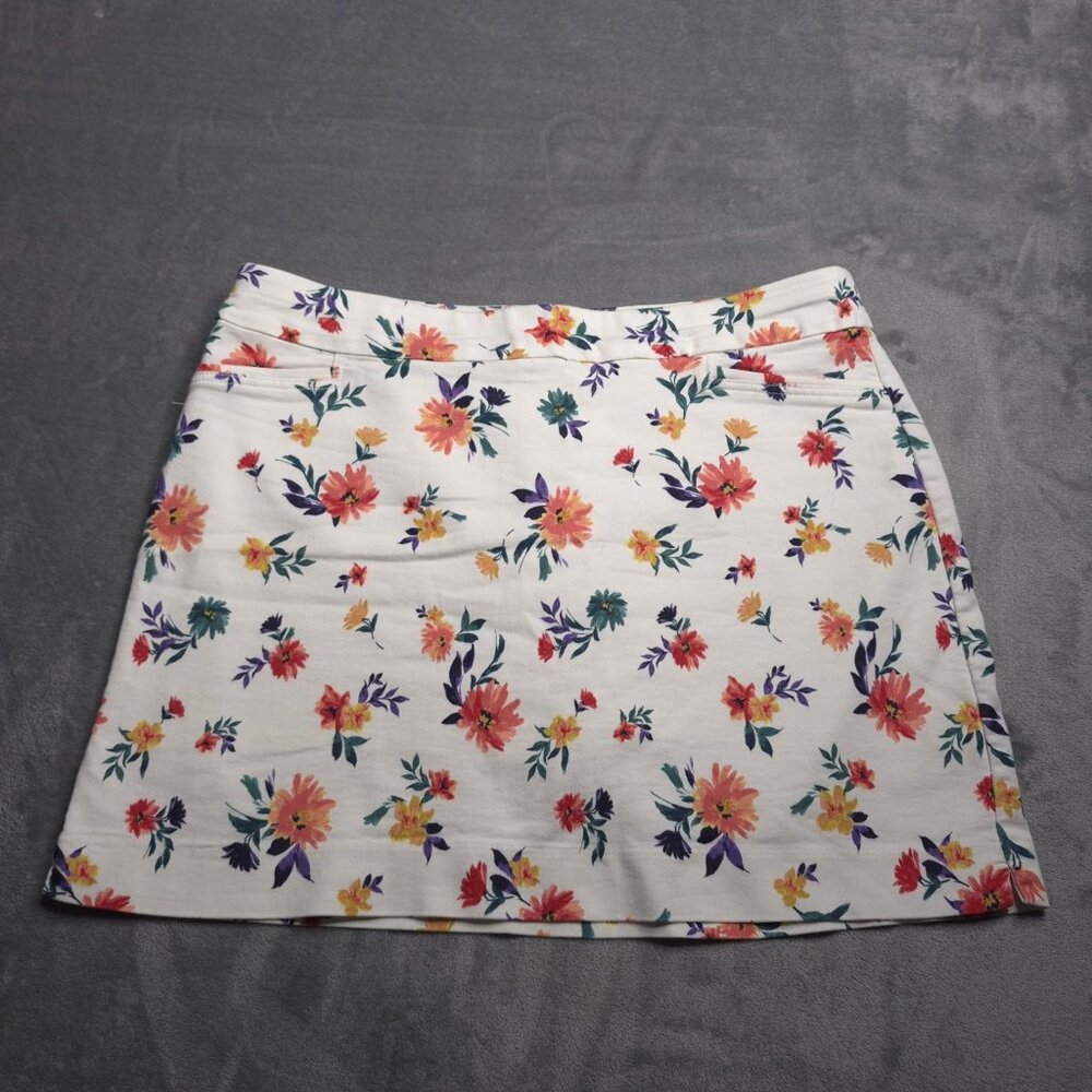 Croft & Barrow Floral Effortless Stretch Skort 14 Floral Mid Rise Pull-On